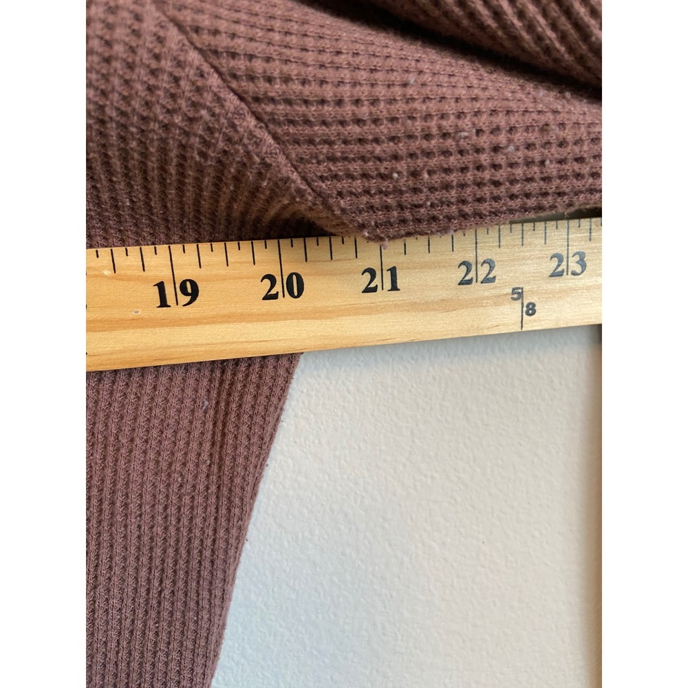 SKIMS Waffle Knit Zip Up Hoodie Rose Clay Brown Cropped Thermal XL - Picture 5 of 6